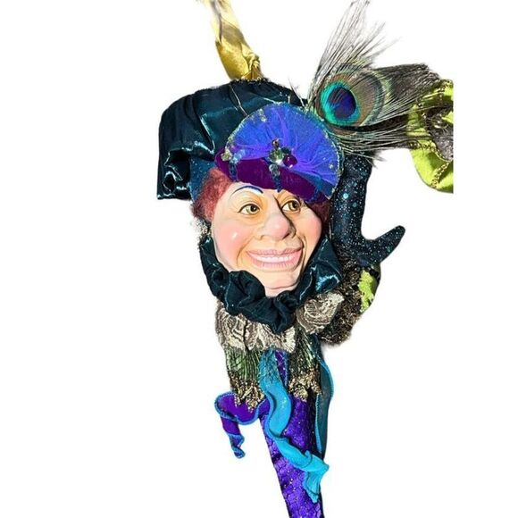 Katherine's Collection Kleski Alantini Harlequin Mardis Gras Hanging Cones Set o - Picture 3 of 6